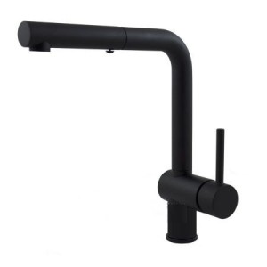 PAFFONI LIGHT MISCELATORE LAVELLO C/DOCCIA ESTRAIBILE NERO OPACO
