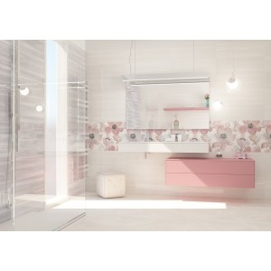 PAUL CERAMICHE STUDIO INSERTO PETALI GRIGIO 25X75