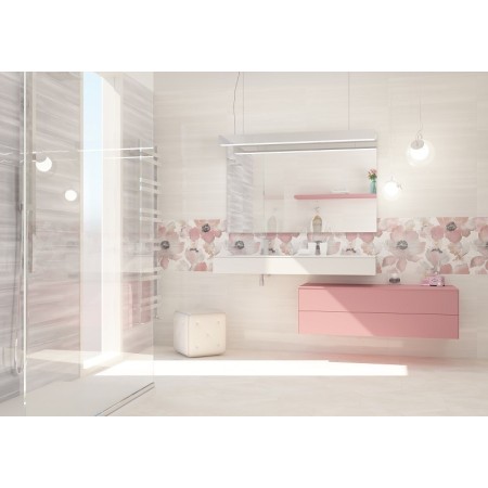 PAUL CERAMICHE STUDIO INSERTO PETALI GRIGIO 25X75