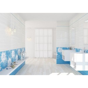 PAUL CERAMICHE STUDIO INSERTO NINFEE BLU 25X75
