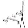 IB RUBINETTERIE BOLD ROUND MISCELATORE VASCA A PARETE CINQUE FORI CON DEVIATORE E KIT DOCCIA