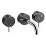 IB RUBINETTERIE MARMO MISCELATORE LAVABO A MURO CON SCARICO CLIK CLAK CM 17,2 NERO