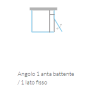 ARBLU OTTO ANGOLO 1 ANTA BATTENTE+LATO FISSO