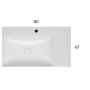 GLOBO T-EDGE LAVABO 80X47 VASCA DECENTRATA SOSPESO/APPOGGIO