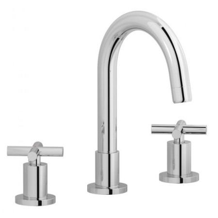 IB RUBINETTERIE WOW MISCELATORE LAVABO TRE FORI BOCCA ALTA COMPLETO DI SCARICO