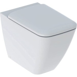 GEBERIT ICON SQUARE VASO A TERRA RIMFREE CON SEDILE SLIM SOFT CLOSE