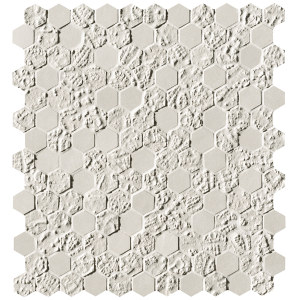 FAP CERAMICHE BLOOM WHITE PRINT ESAGONO MOSAICO 29,5X32,5
