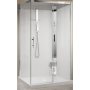 NOVELLINI CRYSTAL 2P 120x80- CABINA MULTIFUNZIONE ASIMMETRICA, 1 ANTA SCORR. + 1 FISSA IN LINEA