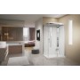 NOVELLINI CRYSTAL 2P 120x80- CABINA MULTIFUNZIONE ASIMMETRICA, 1 ANTA SCORR. + 1 FISSA IN LINEA