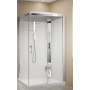 NOVELLINI CRYSTAL 2P 120x80- CABINA MULTIFUNZIONE ASIMMETRICA, 1 ANTA SCORR. + 1 FISSA IN LINEA