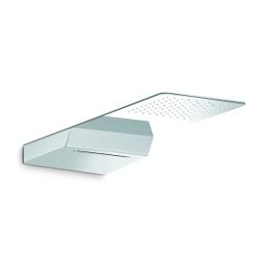 NEWFORM  NEWFORM SOFFIONE DOCCIA QUADRO A PARETE IN ACCIAIO CON GETTO A PIOGGIA E CASCATA