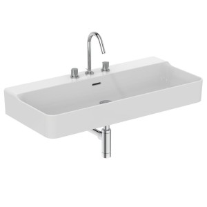 IDEAL STANDARD CONCA LAVABO DA APPOGGIO RETTANGOLARE 1000X450 MM C/TROPPOPIENO E 3 FORI