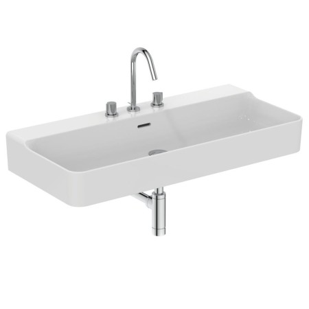IDEAL STANDARD CONCA LAVABO DA APPOGGIO RETTANGOLARE 1000X450 MM C/TROPPOPIENO E 3 FORI