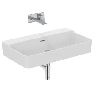 IDEAL STANDARD CONCA LAVABO DA APPOGGIO RETTANGOLARE 800X450 MM C/TROPPOPIENO E SENZA FORI