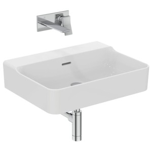 IDEAL STANDARD CONCA LAVABO DA APPOGGIO RETTANGOLARE 600X450 MM C/TROPPOPIENO E SENZA FORI
