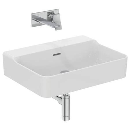 IDEAL STANDARD CONCA LAVABO DA APPOGGIO RETTANGOLARE 600X450 MM C/TROPPOPIENO E SENZA FORI
