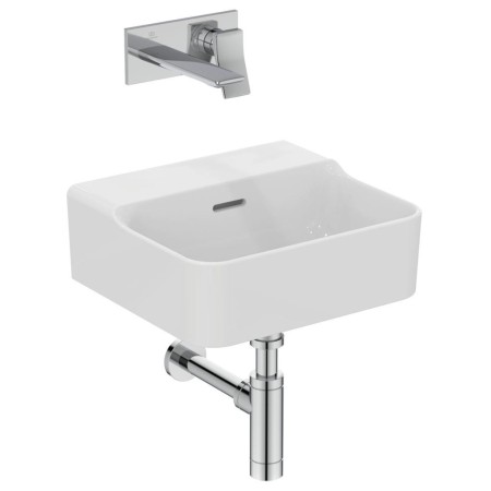 IDEAL STANDARD CONCA LAVAMANI DA APPOGGIO RETTANGOLARE 400X350 MM C/TROPPOPIENO E SENZA FORI