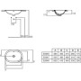 IDEAL STANDARD CONNECT - LAVABO 620 MM DA INCASSO SOPRAPIANO S/FORO RUBINETTERIA C/TROPPOPIENO