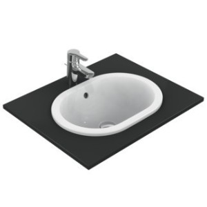 IDEAL STANDARD CONNECT - LAVABO 480 MM DA INCASSO SOPRAPIANO OVALE S/FORO RUBINETTERIA