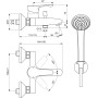 IDEAL STANDARD ALPHA MISCELATORE ESTERNO PER VASCA/DOCCIA