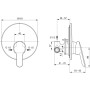 IDEAL STANDARD ALPHA MISCELATORE AD INCASSO PER DOCCIA