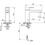 IDEAL STANDARD EDGE MISCELATORE LAVABO H.95 MM S/SCARICO