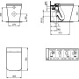 IDEAL STANDARD BLEND CUBE VASO FILO PARETE AQUABLADE C/FISSAGGI NASCOSTI S/SEDILE BIANCO LUCIDO