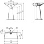 IDEAL STANDARD TIPO-Z LAVABO TOTEM C/ TROPPOPIENO 3 FORI