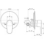 IDEAL STANDARD CERAFINE O MISCELATORE AD INCASSO PER DOCCIA