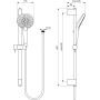 IDEAL STANDARD IDEALRAIN EVO JET ASTA DOCCIA ROUND 600mm 3 FUNZIONI