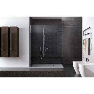 DISENIA WALK-IN 1 LATO FISSO VETRO SP. 8 MM - VETRO TRASP. PROFILO CROMO LUC.