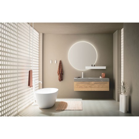 ARBI SKY PREGIATI COMPOSIZIONE 07 FINITURA ROVERE ANTICO ESSENZA L140.6 CM P50.5 CM CON VASCA INTEGRATA IN LAMINAM