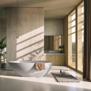GLASS 1989 CHLOE VASCA FREESTANDING 170X85 BIANCO OPACO IN MINERALITE