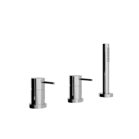 TREEMME  UP+ Batteria bordo vasca con doccetta estraibile senza bocca