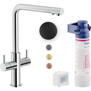 NOBILI SORGENTE FILTRA MISCELATORE BICOMANDO CON SISTEMA FILTRANTE DA CUCINA VELVET BLACK